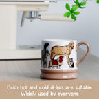 Ceramic Coffee Cappuccino Mug, 13 oz Vintage Animal Mugs Dog Cups Classical Porcelain Tea Cup, Perfect for Tea, Cocoa, Latte - Gifts for Men Woman Dad Mom