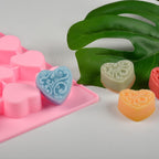 Silicone Heart-Shaped Chocolate Molds - Set of 2 Non-Stick Candy Heart Molds Silicone, for Baking, Candy, Gummy, Food Grade - Pink