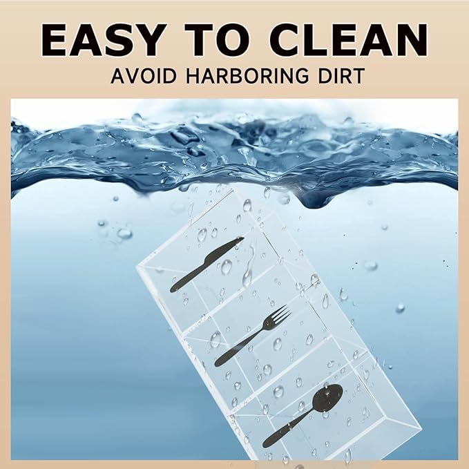 Silverware Organizer Countertop,Acrylic Small Silverware Caddy for Countertop,Knife Fork and Spoon Organizer for Kitchen Storage,Cabinet and Dining Room