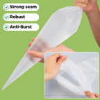 24 Inch Extra Large Piping Bag 200 Pack - Disposable Pastry Bags - Thick Anti-Burst Pastry Icing Frosting Piping Bags For Decorating Cupcakes Cakes Cookies (Large 24 Inch-200 Pack)