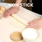 Silicone Baking Mat - Extra Thick Non-Stick Pastry Mat with Measurement Markings, 21"x15" Non-Slip Silicone Pad with Raised Edges（Apricot）