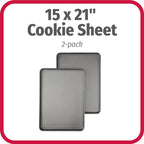 GoodCook Everday Nonstick Carbon Steel 15” x 21” Baking Sheet Set, 2 Pack – Extra-Large Carbon Steel Cooking Pans, Bakeware Set, Cookie Sheets for Baking, Oven Pan Set