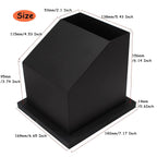 Espresso Coffee Ground Knock Box Chute, Built-in Desktop Waste Bucket, Stainless Steel Bottomless Knocking Residue Box (Trapezoid)