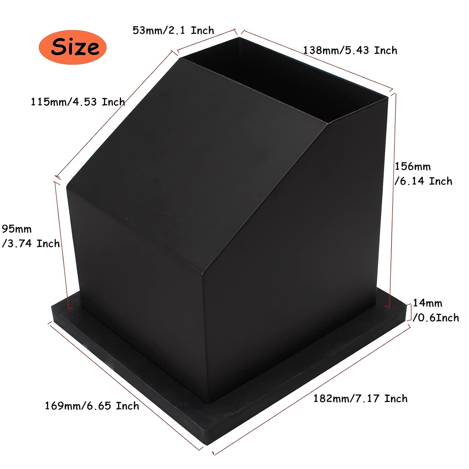 Espresso Coffee Ground Knock Box Chute, Built-in Desktop Waste Bucket, Stainless Steel Bottomless Knocking Residue Box (Trapezoid)