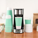 Restaurantware 16 Ounce Double Wall Disposable Coffee Cups, 500 Insulated Light Green Paper Tumblers with Ripple Wall Design, Lids Sold Separately for Hot Drinks like Tea, Hot Chocolate and More