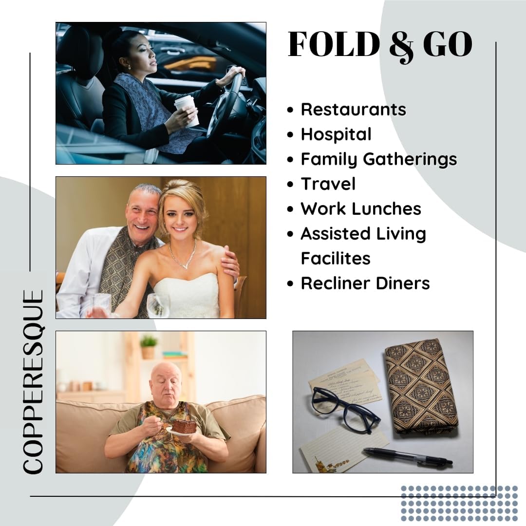 Adult Bib Scarf - Dignified Alternative to Bibs | Washable and Reusable Clothing Protectors for Eating