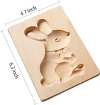 Wooden Cookie Biscuit Mold, 3D Baking Mold, Embossing Craft Decorating Baking Tool, Suitable for Halloween Thanksgiving Christmas Kitchen DIY (Stand Rabbit)