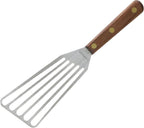 Lamson 4" x 9" Jumbo Slotted Chef's Turner, Walnut Handle - Right-Hand