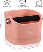 Espresso Knock Box - Bincoo Pink1.2L Large Espresso Machine Knock Box for Espresso, Barista Style Coffee Knock Box for Grounds with Removable Shock Anti-Slip Base. (Pink)