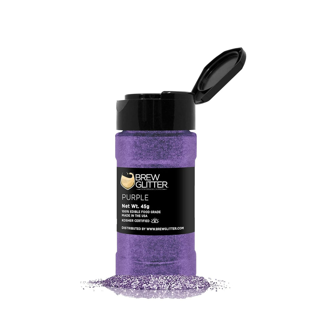 Purple BREW GLITTER Edible Glitter For Drinks, Cocktails, Beer, Garnish Glitter & Beverages | KOSHER & HALAL Certified | 100% Edible & Food Grade | Vegan, Gluten, Nut Free (45g Shaker, Purple)