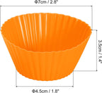 uxcell 36Pcs Silicone Cupcake Liners, Non-Stick Baking Cups, for Cooking Eggs, Baking Muffins and Make a Cake(Orange)