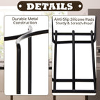 Maxdot 2 Pcs 5 Section Coffee Cup Organizers 23 x 5 x 8.5 Inch Wire Rack Coffee Cup and Lid Holder Black Iron Lid Dispenser Countertops Organizer for Kitchen Storage Essentials