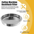 2 PCS Backflush Disk, 58 mm Filter Espresso, Stainless Steel Back Flush Blind Basket for Breville Gaggia Classic and Other Espresso Machines Cleaning Disc