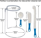 Wine Decanter Drying Stand with Rubber Coated Top to Prevent Scratches, Wine Decanter Drying Rack for Standard Large Wine Decanters, Decanter Cleaner Includes Cleaning Brush