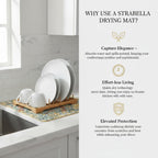 Dish Drying Mat Super Absorbent – 16" x 18" Coffee Mat for Countertops – Non-Slip Drying Mat for Kitchen Counter – Easy to Clean Water Absorbent Mat – Quick Dry Dish Mats (Botanic Garden)