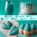 Bulk (20g) Luster Dust Edible Cake Decorations, Teal Edible Dust for Cake Edible Luster Dust for Cupcake Decorations, Cake Drip, Teal Edible Paint for Cakes, Edible Shimmer Dust for Drinks