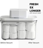 Premium Airtight Food Storage Containers Mega 8P/Set. Total 46.11cup, 7pcs Container and Vacuum Sealer. Smart One-Click Seal Lid, Patented Double Silicone Lining, 100% Leak Proof, BPA-FREE