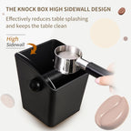 Knock Box Square High Sidewall Design Espresso Knock Box Shock-absorbent Knock Box Espresso with Removable Knock Bar and Non-Slip Base Espresso Accessories for Home/Office