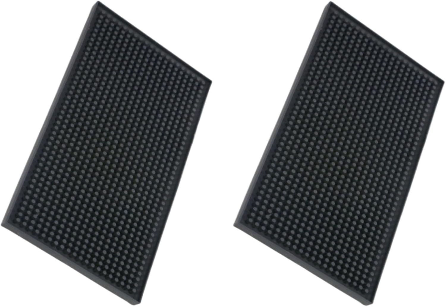 Bar Mats 2PCS 6" x 12" Small Black, Countertop Coffee Mat for Home Bar, Service Spill Mat for Cocktail Bartender Kitchen, PVC Counter Top Cup Glasses Dish Drying Mat, 2Pac(Black)