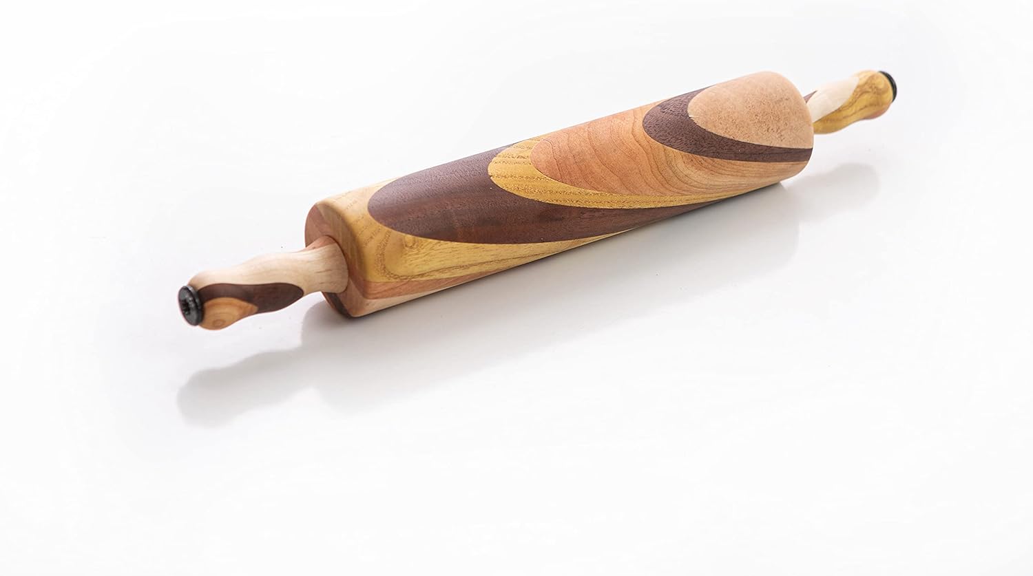 Amish Handmade Multi Wood Rolling Pin (9" Rolling Surface)