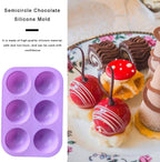 2 Pack 6-Cavity Semi Sphere Silicone Mold, Baking Mold for Making Hot Chocolate Bomb, Cake, Jelly, Dome Mousse (Purple)
