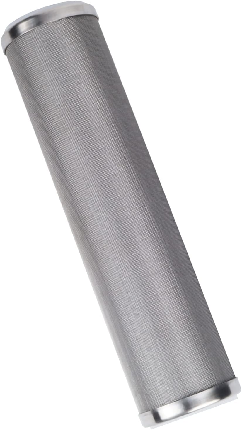 Amwater Stainless Steel Cleanable Wire Mesh Filter Cartridge 10”Length,2.5"OD(100 Micron)