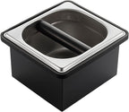 Coffee Knock Box, Espresso Knock Box Coffee Bin Barista Accessories Coffee Machine Accessories, Stainless Steel Small Coffee Knock Box Container with Silicone Knock Bar and Non Slip Base