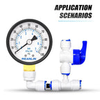 MEANLIN MEASURE 0-100Psi Well Pump Pressure Gauge 1/4" NPT 2" FACE DIAL for Well Pump Water Tire Water Pressure Tester Lower Mount, with Teflon Tape