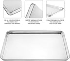 Baking Sheet with Cooling Rack Set [2 Sheets + 2 Racks], Deedro Stainless Steel Cookie Half Sheets Baking Pan Oven Tray with Rack, 17.3 x 12.3 x 1 Inch, Heavy Duty, Non-toxic, Dishwasher Safe