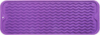 Silicone Dish Drying Mat for Multiple Usage,Easy clean,Eco-friendly,Heat-resistant Silicone Mat for Kitchen Counter,Sink,Bar,Bottle,or Cup Purple M 17 inches x 6 inches