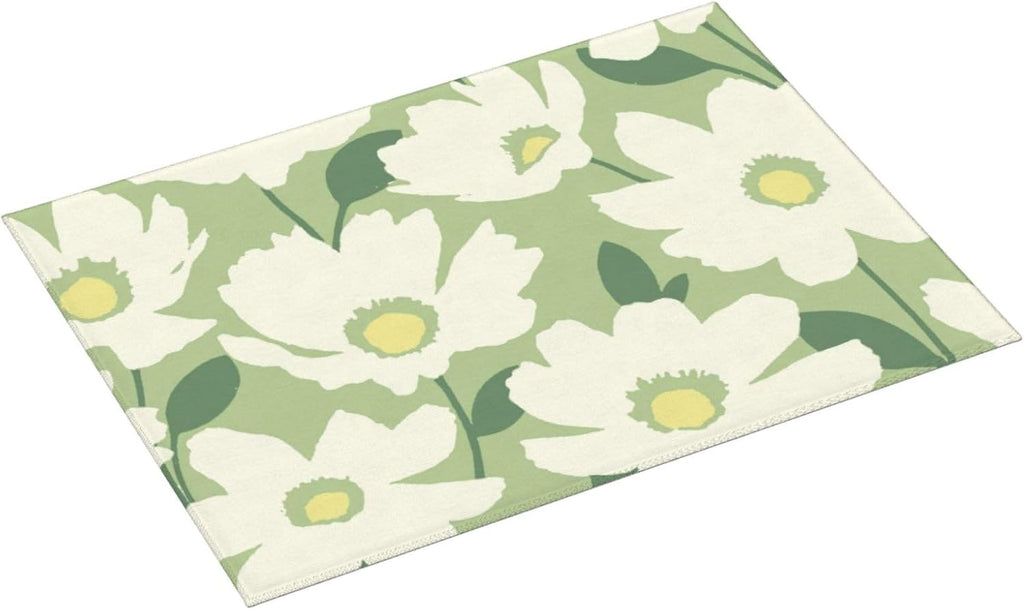 Large Dish Drying Mats For Kitchen Counter Microfiber Kitchen Drying Mat XL Draining Pad Absorbent Quick Drying Dish Mat 18x24 Inch - Flowers