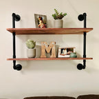 Pipe Shelves Industrial Pipe Shelving Shelves Real Wood Industrial Floating Pipe Shelves with Wood Planks 36 inch Wall Shelves Rustic Hanging Bookshelf Farmhouse Kitchen Bar Shelving