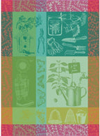 Garnier Thiebaut Mon Petit Jardin Printemps (My Little Spring Garden) French Kitchen Towel 22"x30", Cotton, Jacquard