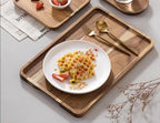 2 PCS Solid Acacia Wood Serving Trays Rectangular Wooden Serving Platters Natural Wooden Boards for Bar Coffee Party 13.5 * 9.5 inch (13.5 * 9.5)