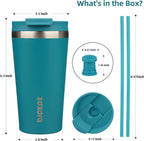 BJPKPK 18oz Tumbler With lid And Straw Stainless Steel Travel Coffee Mug Insulated Tumblers Cups,Laguna