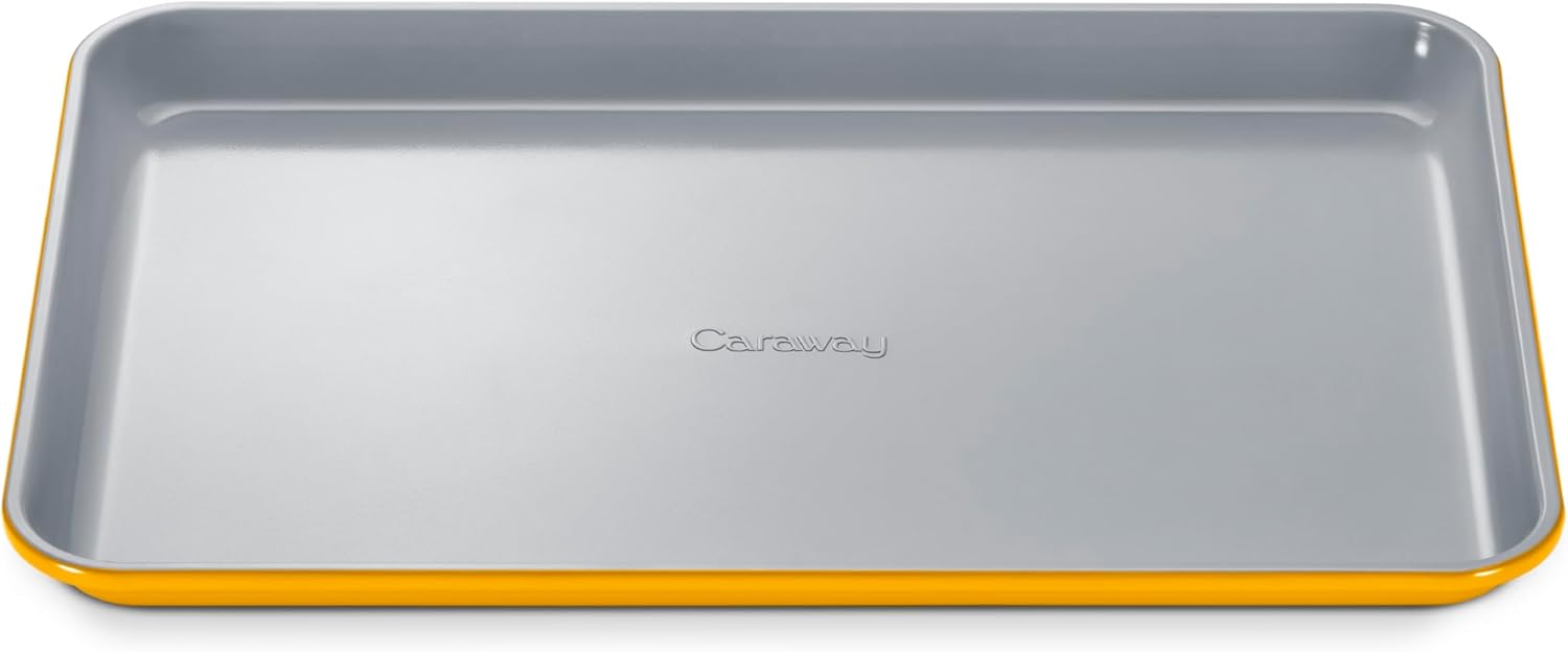 Caraway Non-Stick Ceramic Baking Sheet - Naturally Slick Ceramic Coating - Non-Toxic, PTFE & PFOA Free - Perfect for Baking, Roasting, and More - Medium (15" x 10") - Marigold