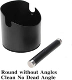 Italian Espresso Knock Box, Stainless Steel, with Detachable Tapping Rod and Anti Slip Rubber Base (Black, 800ml)