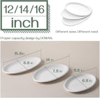 DOWAN Large Serving Platter, 16"/14"/12" Oval Platters Oven Safe, White Serving Plates for Wedding Decor, Ceramic Serving Dish for Entertaining Food, Set of 3