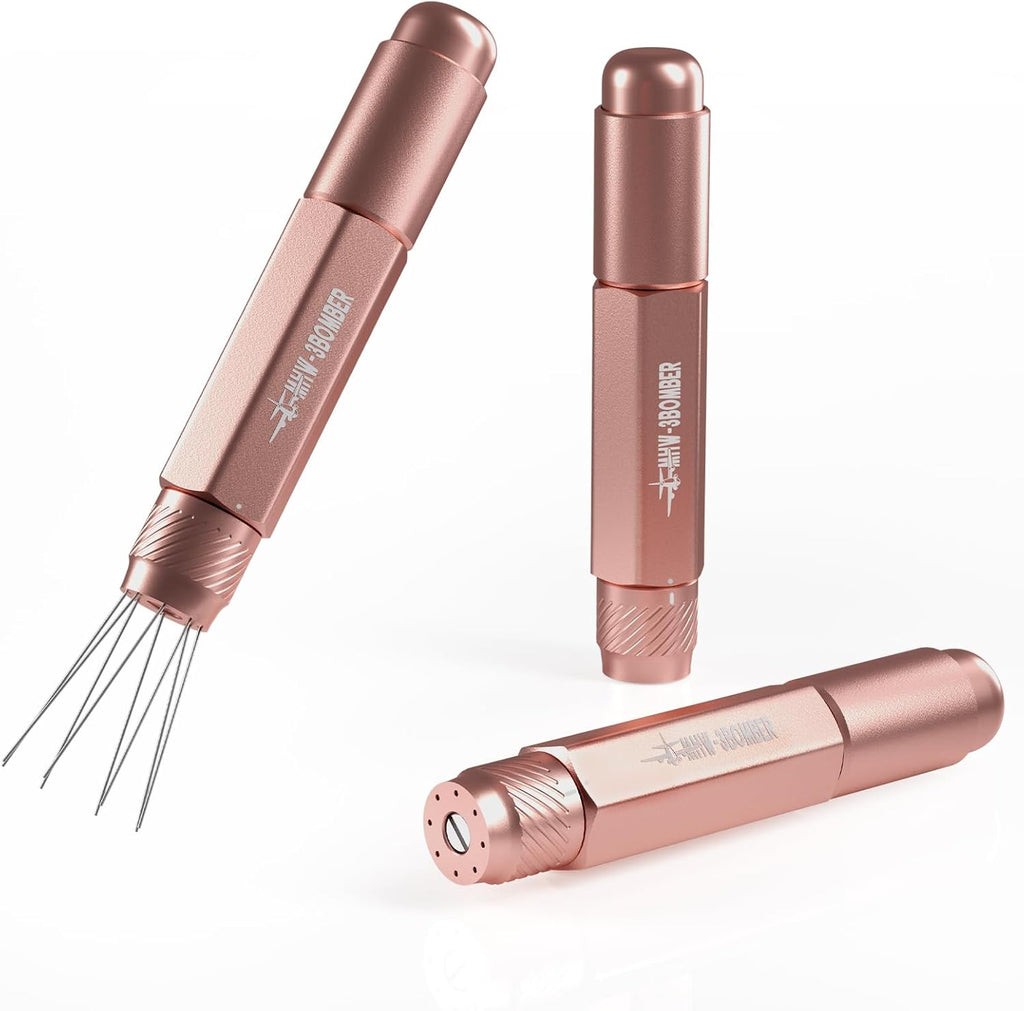 MHW-3BOMBER WDT Tool Espresso Distribution Tool Retractable Espresso Coffee Stirrer, Adjustable Range Coffee Distributor for Barista, Magnetic Store, 0.4mm 8 Needles with 8 Extra, Pink, T6191-OS