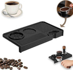 Espresso Tamping Mat,Silicone Tamping Mat,10.4 in. x 5.5 in.Coffee Machine Accessory,Waterproof and Heat Resistant Black