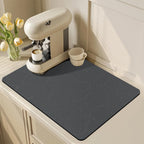 Golener Coffee Bar Accessories - Under Coffee Maker Mat, Cafe Tray Pad, Rubber Mats, Absorbent Pad, Under Appliance Mats, Dish Drying Mat for Kitchen Counter, Dish Drying Pad, 23"x15", Dark Gray