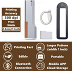 Handheld Food PrintPen Portable Mini Coffee PrintPen Latte Art Macaron Cookie DIY Design Print Pen, Christmas Gifts Bluetooth 4.2 - Brown, Red and Black 3PCS Colors