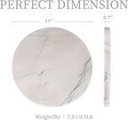 Koville Brazilian Natural Marble Cutting Board for Kitchen, 11inch Round Hand Crafted Marble Slab for Cheese, Charcuterie, Pastry Board - Wedding Gift, House Warming Gift(White Macaubas)