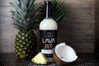 (3 Pack) LAVA Premium Coco Pina Colada Made with Cream of Coconut and Real Pineapple, No Artificial Sweeteners or Flavors, 1-Liter (33.8oz) Glass Bottle.