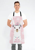 Llama with fun quote You are llamazing Bib Apron with Adjustable Neck for Men Women,Suitable for Home Kitchen Cooking Waitress Chef Grill Bistro Baking Apron
