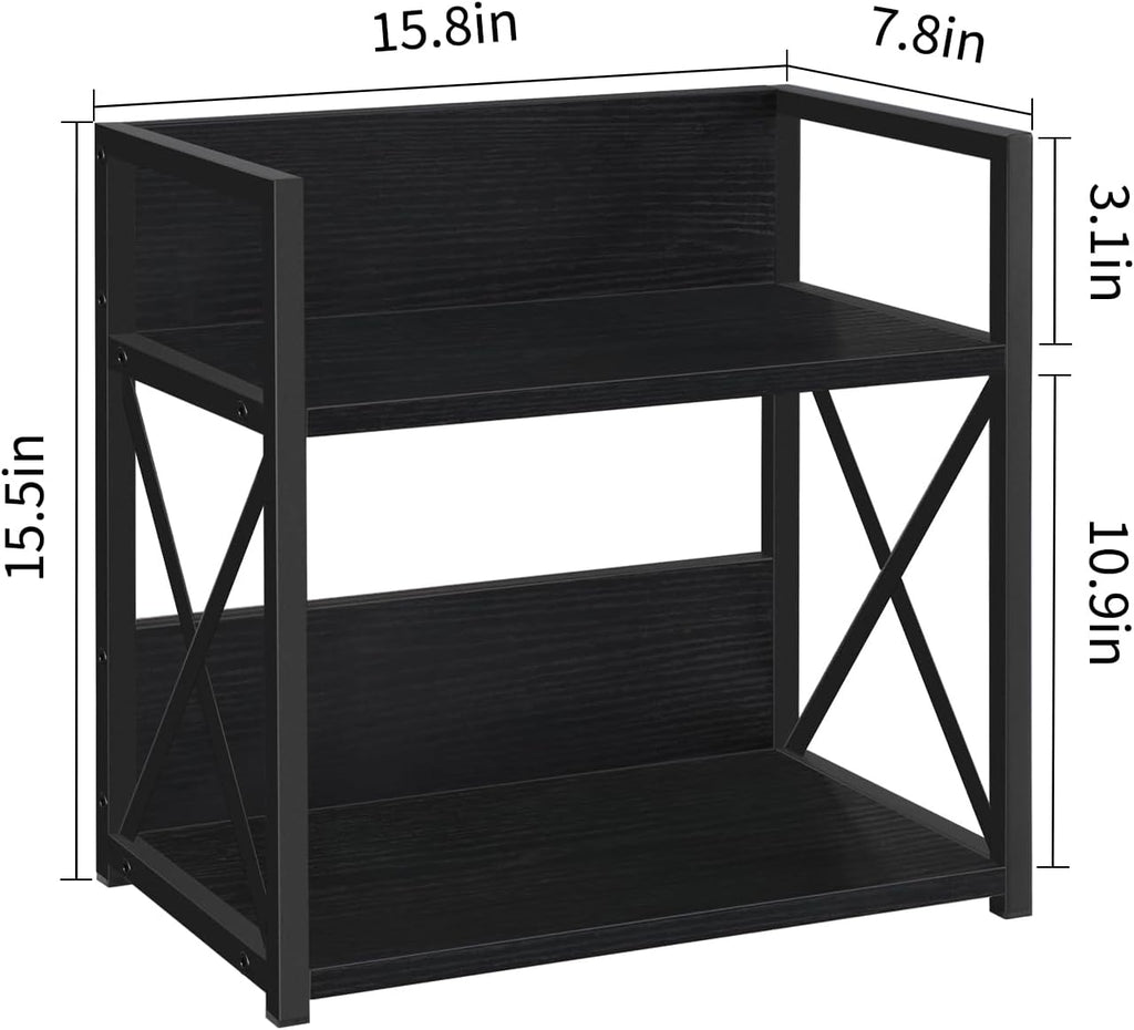 YINMIT Countertop Shelf Organizer,Coffee Bar Accessories,Spice Rack,Coffee Counter Shelf,2 Tier Coffee Organizer Station for Mugs,Cups,Cream,Syrup(Black, Large)