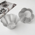 6 Pcs Fluted Pudding Pan, Aluminum Egg Tart Mold Baking Tool, Individual Flan Molds, Reusable Miffin Cups for Tartlets, Quiches, Popover, Jello, Cakes