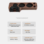 Wooden Espresso Tamping Station, Portafilter Tamping Stand Espresso Coffee Organizer Box Fit for Storage 51, 53, 58MM Espresso Tamper Mat Portafilter Holder, (Accessories not included)