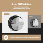 MHW-3BOMBER Espresso Distribution Tool 51mm, Espresso Distributor fit 51mm Portafilter, Depth Adjustable Coffee Distributor, 4-oar SUS304 Base, CD Espresso Leveler,T5251L4-OS