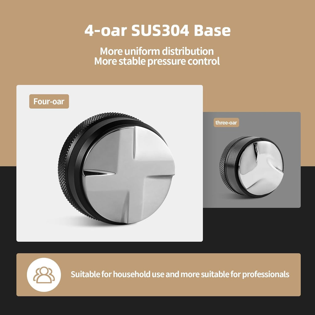 MHW-3BOMBER 58mm Espresso Distributor, Height Adjustable Espresso Distribution Tool, Coffee Distributor with Non-slip Pattern, 58.35mm Espresso Leveler for 58mm/58.3mm/58.5mm Portafilter,T5248L4-OS